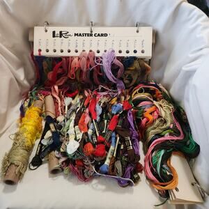 209 Partial Skiens Bobbins Spools  DMC 6 Strand Floss LoRan Case B35